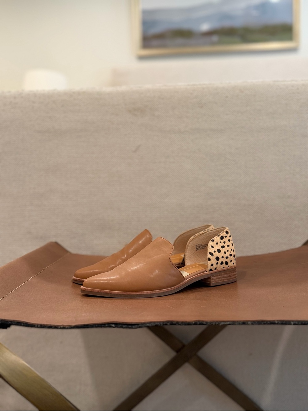 Dolce Vita Tan Leather Mule with Spotted Heel
